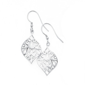 Sterling+Silver+Filigree+Twist+Drop+Earrings