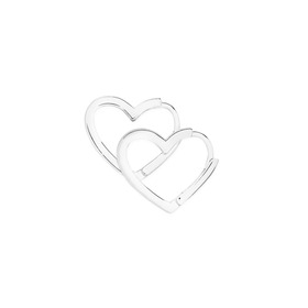 Sterling+Silver+Polished+Heart+Huggie+Earrings