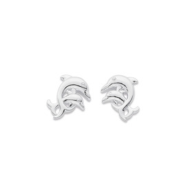 Sterling-Silver-Double-Dolphins-Studs on sale