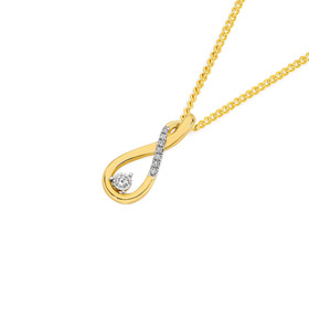 9ct-Two-Tone-Diamond-Infinity-Twist-Pendant on sale