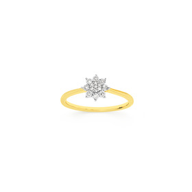 9ct-Diamond-Flower-Cluster-Ring on sale