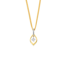 9ct-Diamond-Pointed-Oval-Pendant on sale
