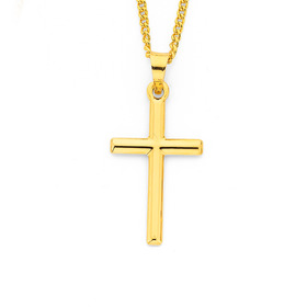 9ct-21mm-Plain-Cross-Pendant on sale