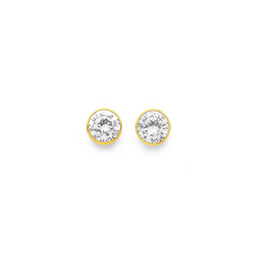 9ct-6mm-Cubic-Zirconia-Bezel-Set-Stud-Earrings on sale