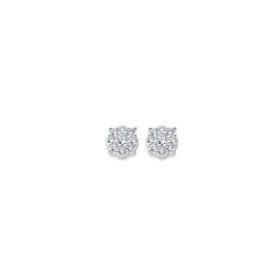 Sterling-Silver-Cubic-Zirconia-Circle-Cluster-Studs on sale
