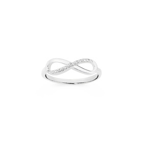 Sterling-Silver-Cubic-Zirconia-Infinity-Ring on sale