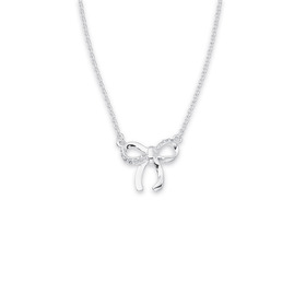 Sterling-Silver-Cubic-Zirconia-Bow-Necklet on sale