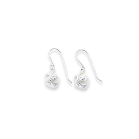 Sterling-Silver-Created-Pearl-Leaf-Drop-Earrings on sale