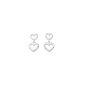 Sterling-Silver-Cubic-Zirconia-Heart-Drop-Earrings on sale