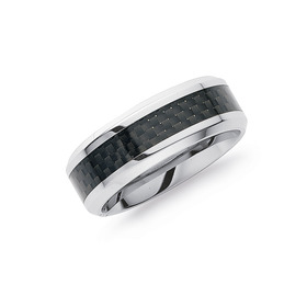 Chisel-Stainless-Steel-Carbon-Gents-Ring-Size-V on sale
