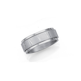 Stainless-Steel-Roman-Numeral-Gents-Ring on sale