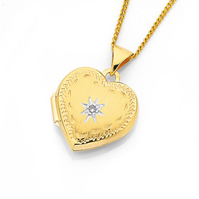9ct-Diamond-Set-Heart-Locket on sale