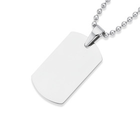 Stainless-Steel-Chisel-Plain-Dogtag-Gents-Pendant-Chain on sale