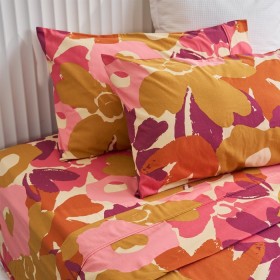 Design-Republique-100-Cotton-Flannelette-Layered-Flowers-Sheet-Set on sale
