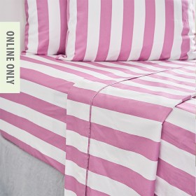 Design-Republique-Ariana-Stripe-Cotton-Flat-Sheet on sale