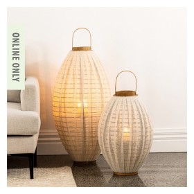 Design-Republique-Aura-Bamboo-Lantern-White on sale