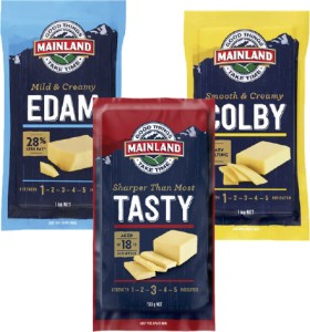 Mainland-Mild-Colby-Edam-1kg-or-Tasty-700g-Cheese-Block on sale