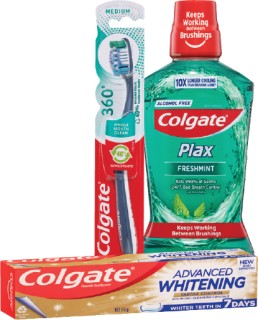 Colgate-Whitening-115g-Plax-Fresh-Mint-500ml-or-360-1-Pack on sale