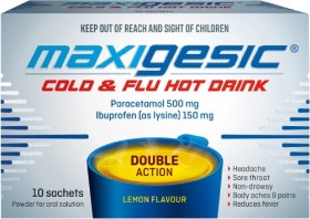 Maxigesic-Cold-Flu-Lemon-Hot-Drink-10-Sachets on sale