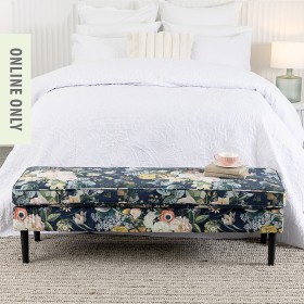Design-Republique-Midnight-Floral-Velvet-Bench on sale