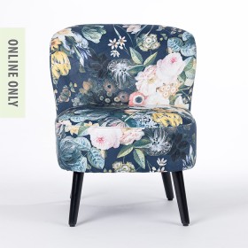 Design-Republique-Midnight-Floral-Velvet-Chair on sale