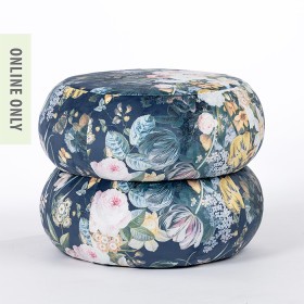Design-Republique-Midnight-Floral-Velvet-Ottoman on sale