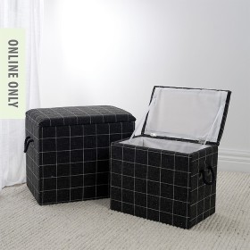 Solace-Rectangle-Charcoal-Grid-2-Pc on sale