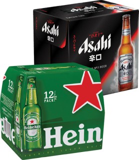 Heineken-or-Asahi-Beer-Bottles-12-Pack on sale
