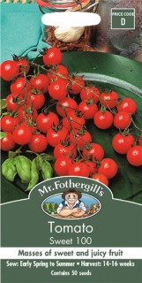 Mr+Fothergill%26%23039%3Bs+%26rsquo%3BSweet+100%26lsquo%3B+Tomato+Seeds+Pack+of+50