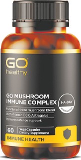 NEW+GO+Healthy+GO+Mushroom+Immune+Complex+60+VegeCapsules