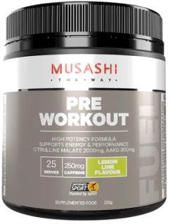 Musashi-Pre-Workout-Lemon-Lime-225g on sale