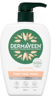 DermaVeen+Daily+Nourish+Soap-Free+Wash+for+Dry+%26amp%3B+Sensitive+Skin+500ml