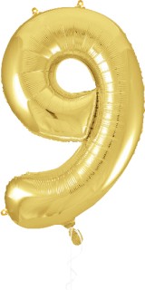 Party+Creator+Foil+Number+9+Gold+Balloon+86cm