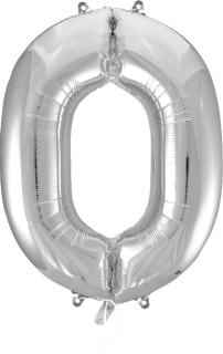 Party-Creator-Foil-Number-0-Silver-Balloon-86cm on sale