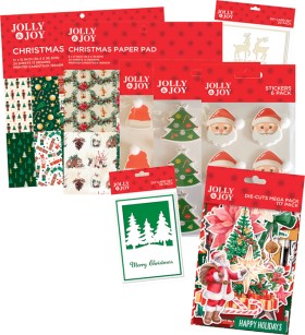 NEW+Jolly+%26amp%3B+Joy+Christmas+Paper+Pads%2C+Packs+Stickers+%26amp%3B+Paper+Embellishments