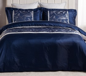 Belmondo+Cali+Jacquard+Navy+Duvet+Cover+Set