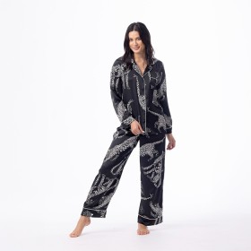 Long+Satin+Black+PJ+Set