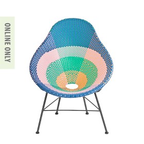 Hand+Woven+Navy%2FPink+Holly+Chair