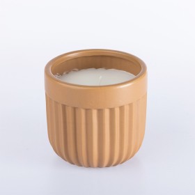 14cm+Citronella+Ribbed+Candle+-+Natural