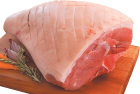 Woolworths-Free-Farmed-Pork-Leg-Roast-Bone-In on sale