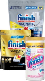 Finish+Dish+Tablets+Ultimate+Pro+34s%2C+Ultimate+Plus+31s%2C+Ultimate+All+In+One+36s+or+Vanish+Gold+Stain+Remover+2kg