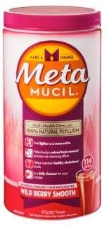 Metamucil+Multi-Health+Fibre+with+100%25+Psyllium+Natural+Psyllium+Wild+Berry+Smooth+114D