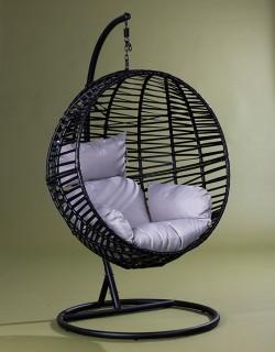 Egg+Chair+with+Stand+-+Black