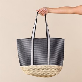 Seaside+Supplies+Becky+Black+Stripe+Beach+Bag