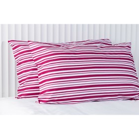 Gracious+Living+100%25+Cotton+Pillowcase+Pair+-+Red+Striped