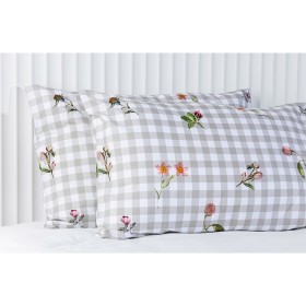 Gracious+Living+100%25+Cotton+Pillowcase+Pair+-+Grey+Check