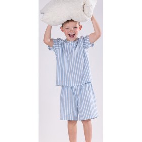 Kids+100%25+Cotton+PJ+Set+-+Blue+Stripe