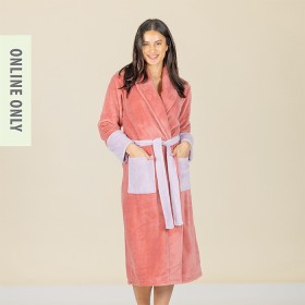 Design+Republique+Maya+Microplush+Bathrobe+-+Petal+%26amp%3B+Lilac