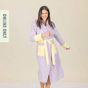 Design+Republique+Maya+Microplush+Bathrobe+-+Lilac+%26amp%3B+Lemon