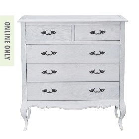 Gracious+Living+Gordes+5+Drawer+Tallboy+Antique+White